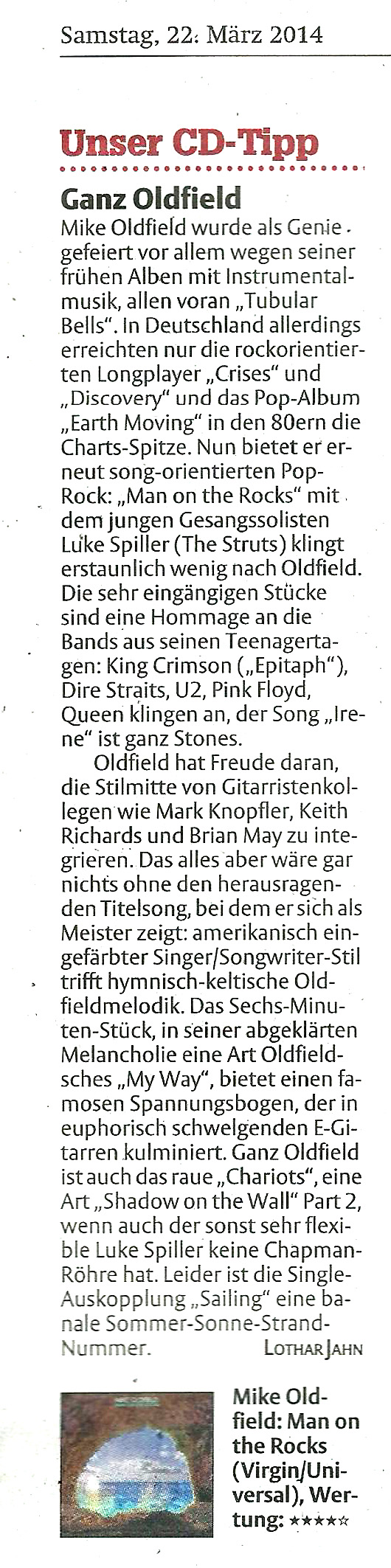 CD-Kritik Man on the Rocks